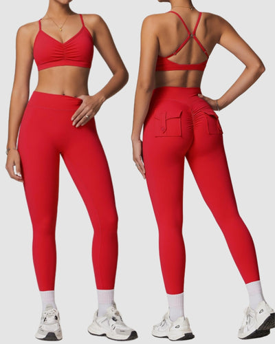 Wholesale Sling Sports Bra High Waist Leggings Sports Two Piece Sets S-XL