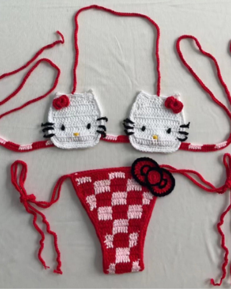 Crochet Knitted Cute Sexy Bikini