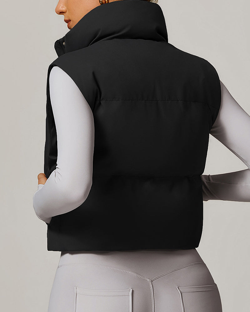 Winter Down Fashionable Versatile White Duck Down Warm Sports Vest Jacket S-L