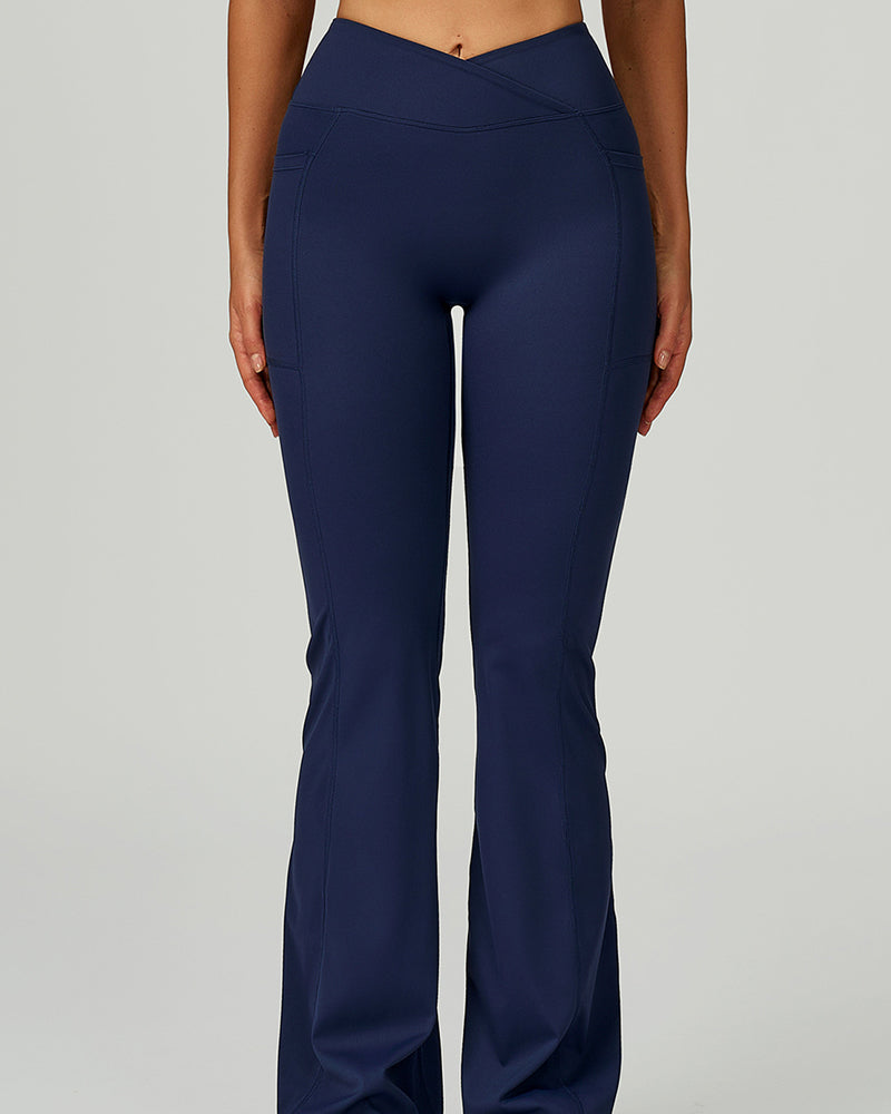 Women Criss High Waist Wide Leg Running Dancing Pilates Pants S-XL