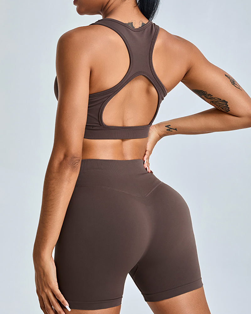 Women I Back Hollow Out High Protection Yoga Bra S-XL