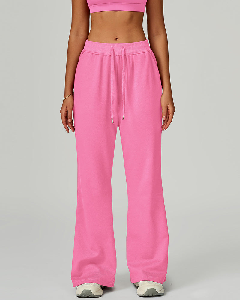 Women OEM High Waist Loose Wide Leg Sweatpants Sports Pants S-XL