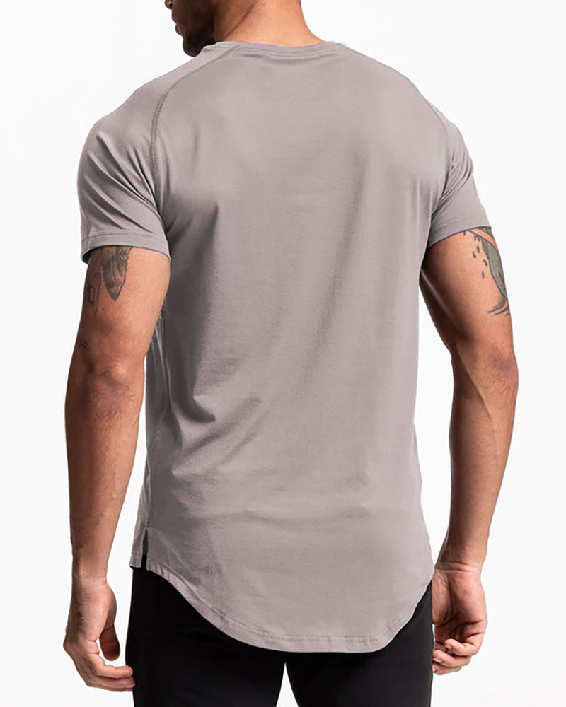 Short Sleeve Solid Color O Neck Breathable T-shirt M-3XL