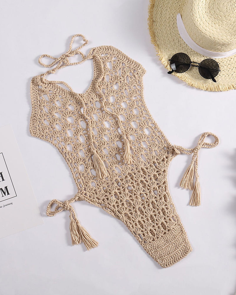 Sexy One Piece Swimsuit Women Crochet Sexy Swimwear Female Khaki Thong Backless Monokini Bathing Suit Hot OM25993