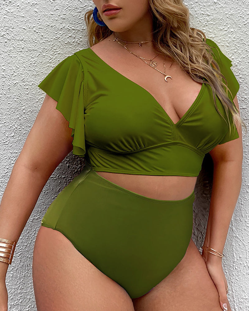 Plus Size Boho Tankini Set Women&