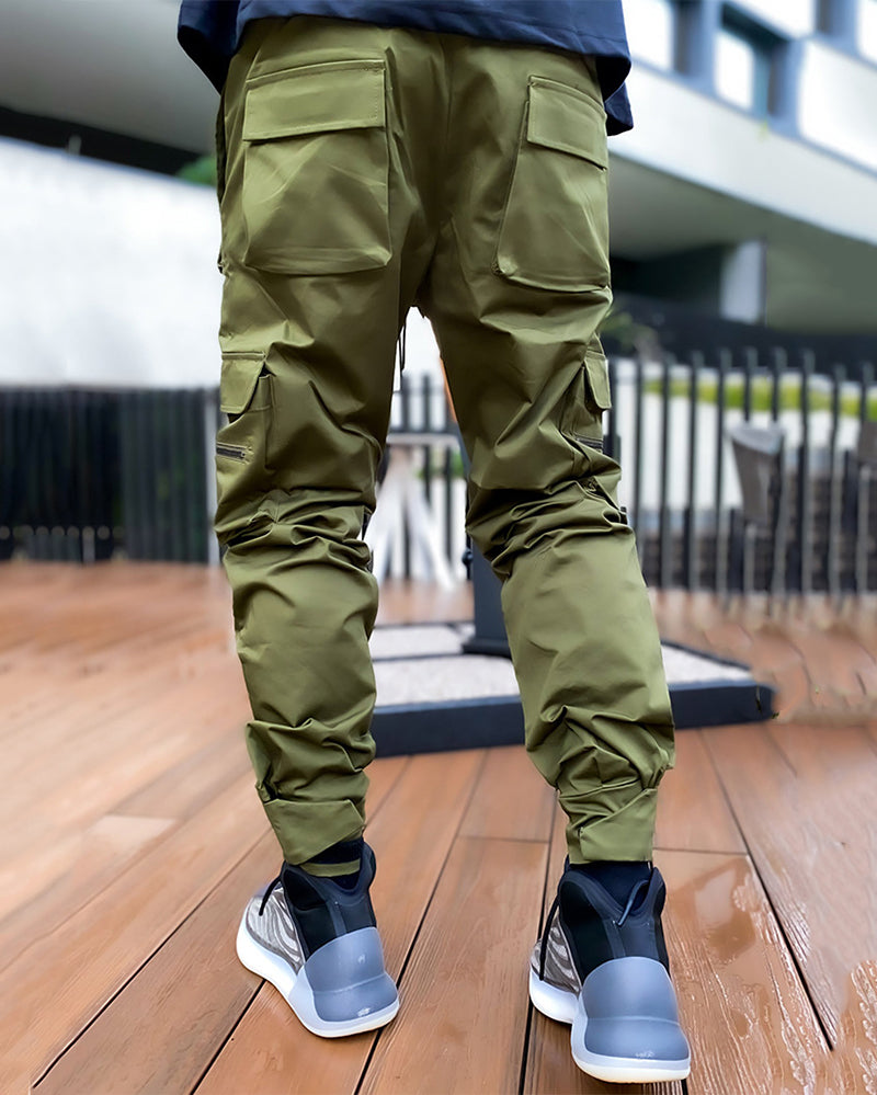Summer Men Casual Steet Style Refletive Line Pocket Pants M-3XL Joggers