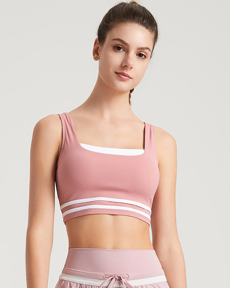 Breathable Colorblock Quick Dry Women Yoga Sports Bra S-XL