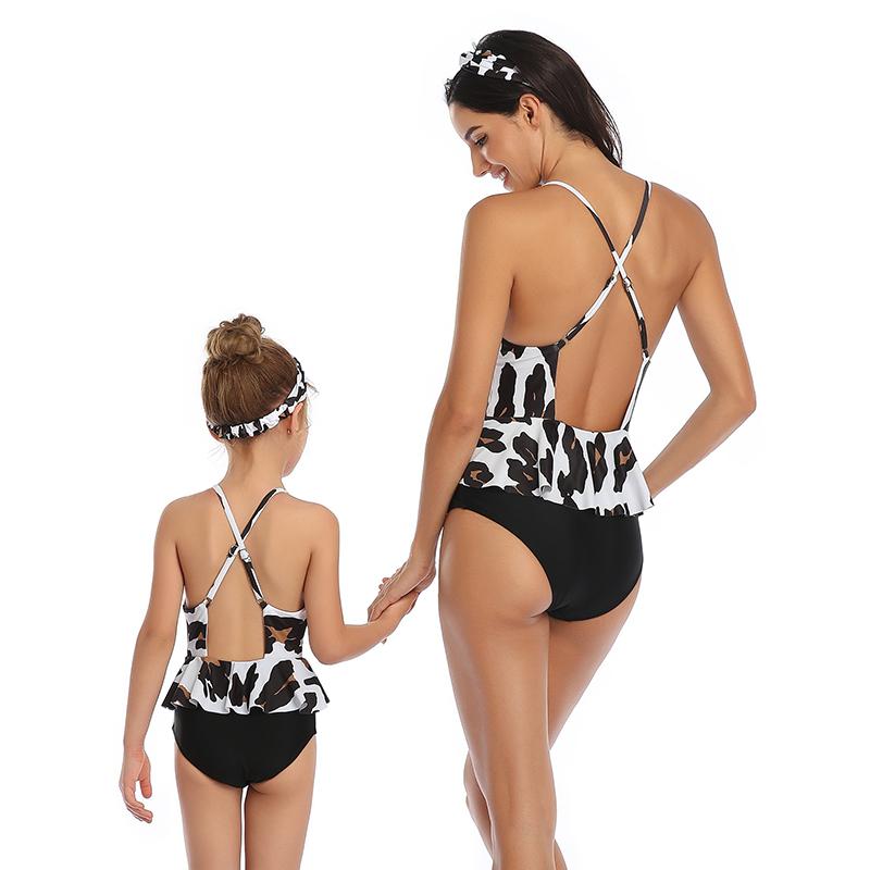 Wholesale 2021 New Arriving Floral Print Parent-child One-piece Swimsuit S-XL OM20677