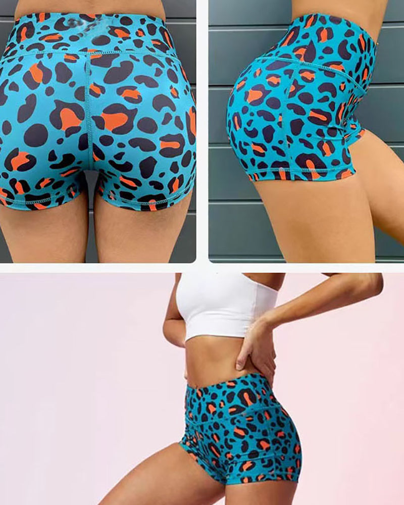 High Waist Fruit Cute Printing Sports Back Wrinkles Shorts S-L