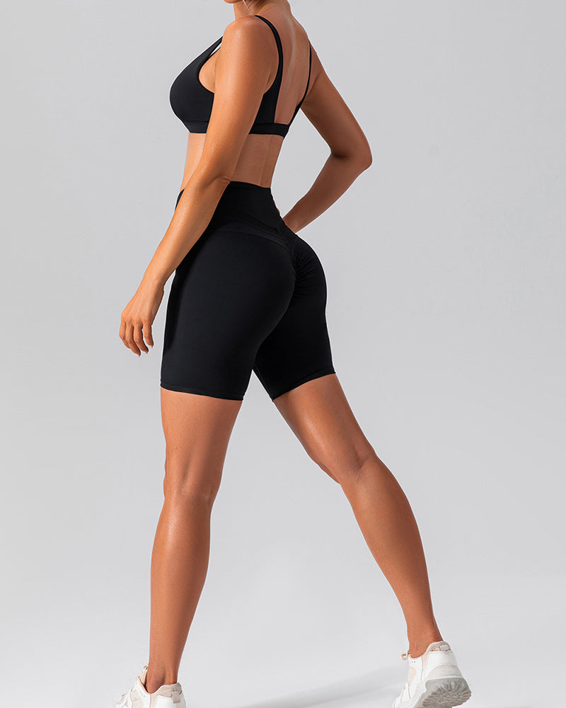 Women New High Elastic Yoga Sports Shorts S-XL