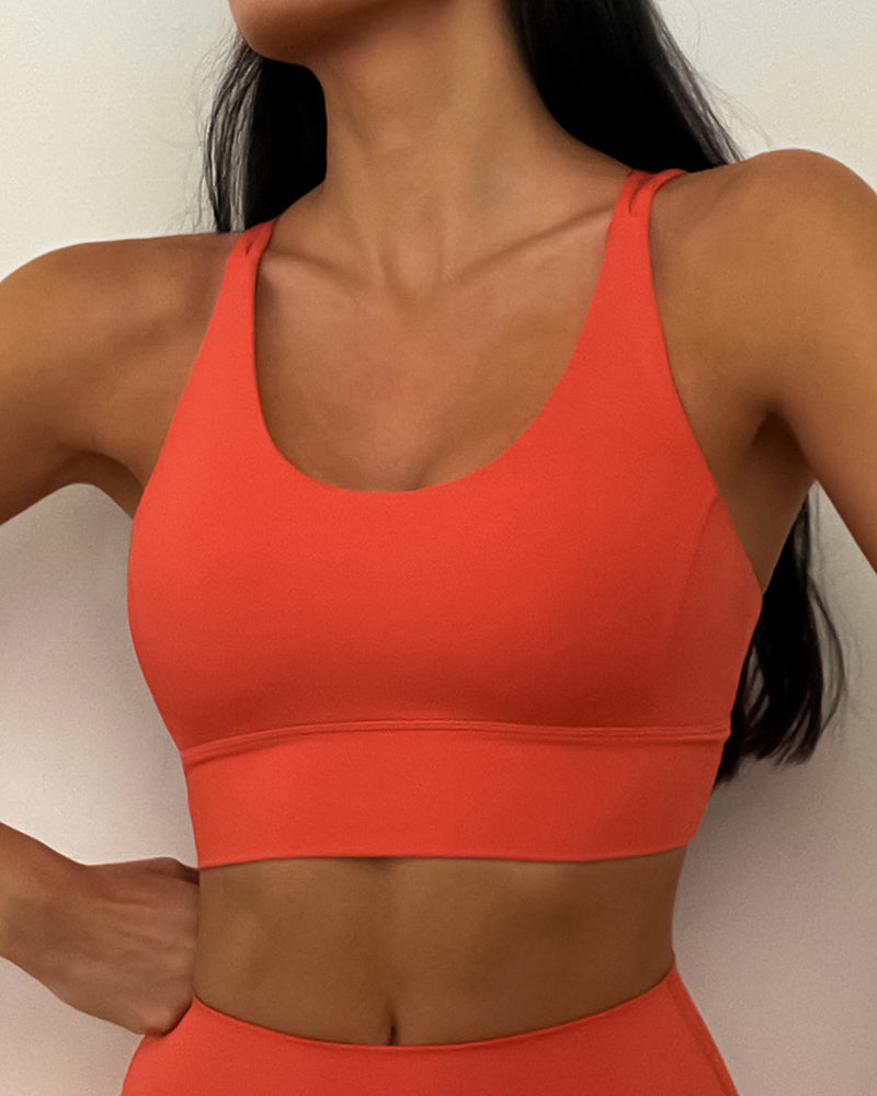 Women Solid Color Criss Thin Straps Back Sports Bra Slim Leggings Active Wear S-XL Pants Sets