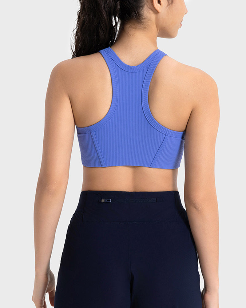 Sleeveless Sports Protection Knit Yoga Bra With Pad 4-12