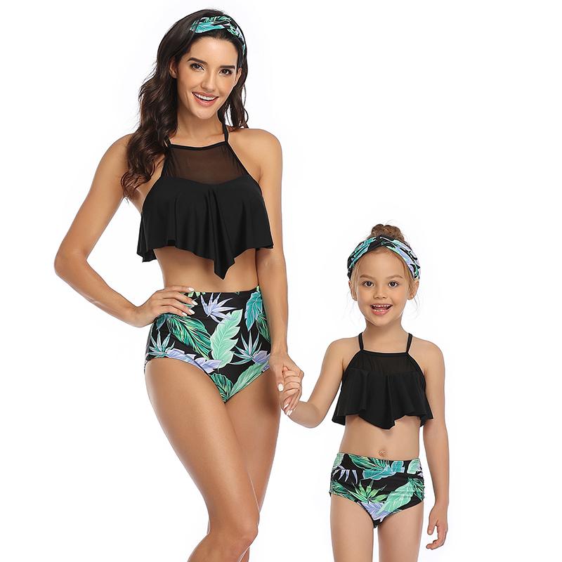 New Arriving Beauty Floral Print Sexy Parent&Child Swimsuit S-XL OM20675