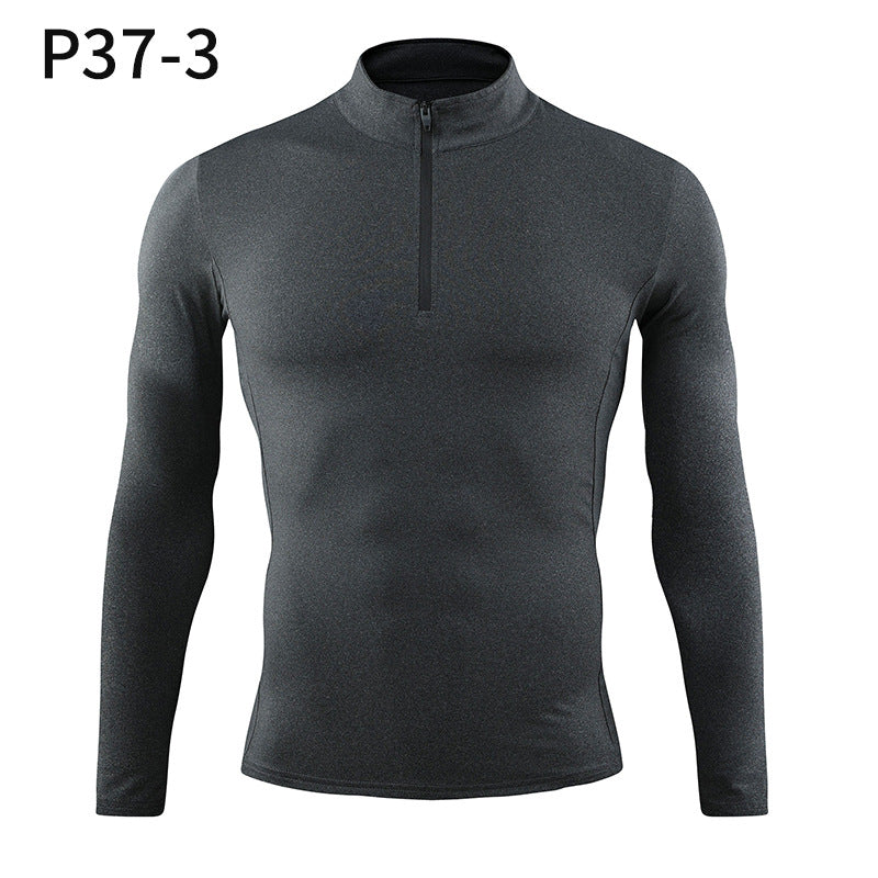 Zipper Stand-up Collar Sporty Men&