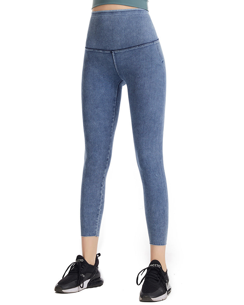 Jean Yoga Sports Slim Leggings Black Deep Gray Blue S-2XL