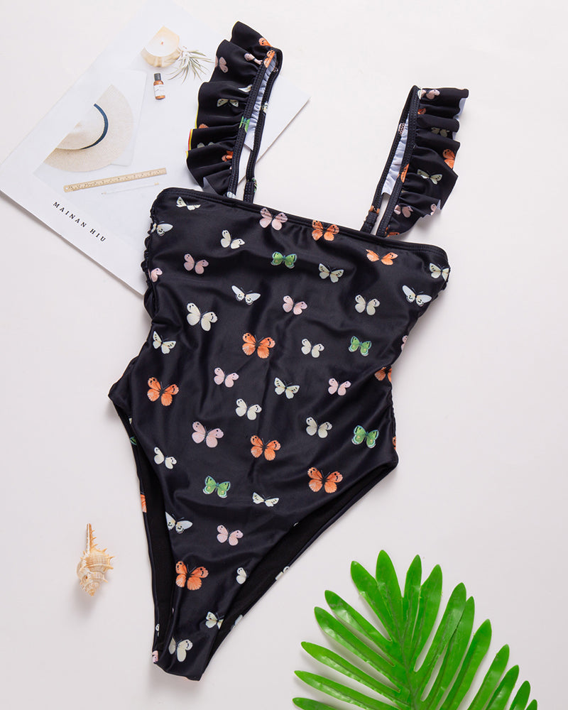 Sexy Swimwear Falbala One-piece Swimsuit