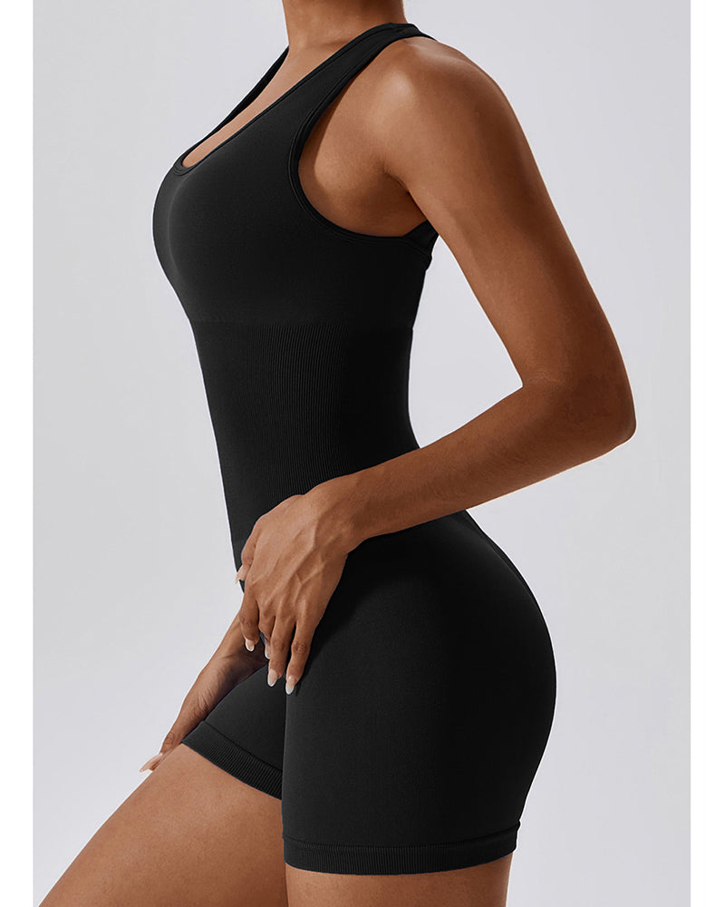 Women Sleeveless Seamless One Piece Romper Sports Wear Yoga Jumpsuit S-L