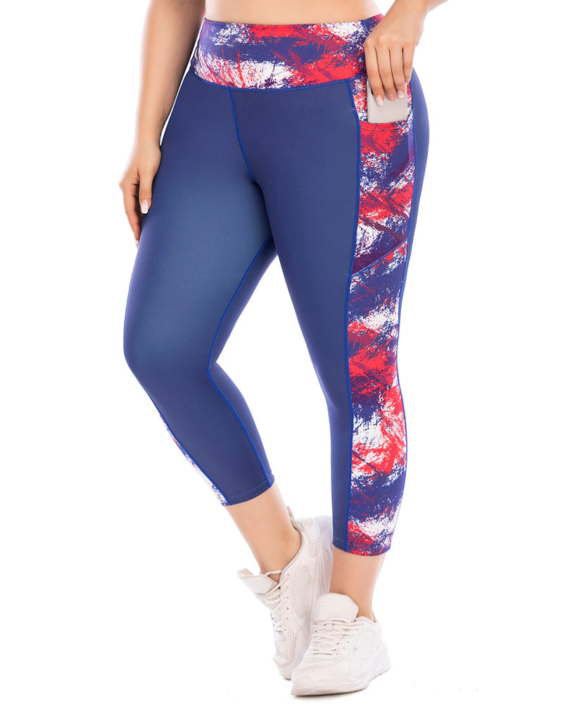 Wholesale Plus Size Printed Women Sporty Suit Yoga Set Active Wear L-3XL