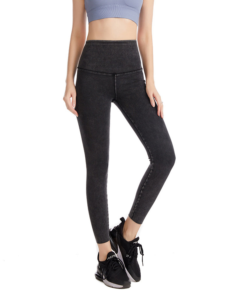 Jean Yoga Sports Slim Leggings Black Deep Gray Blue S-2XL