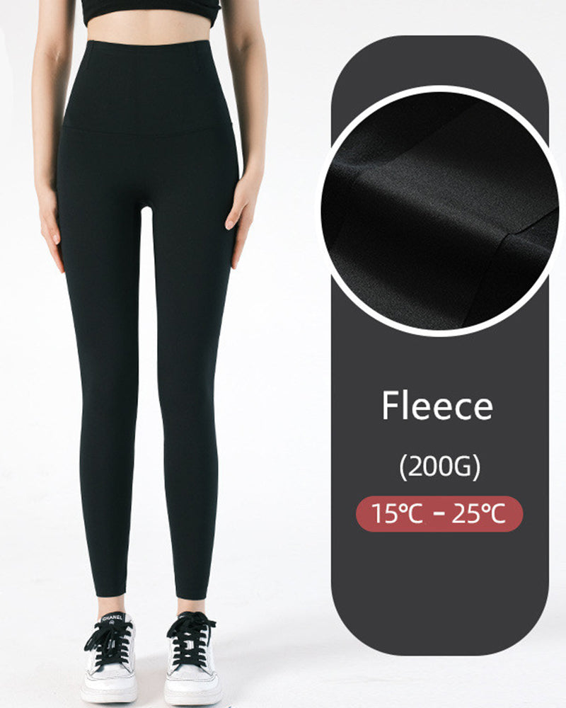 Summer Autumn Winter Popular High Waist  Naked Silky Traceless Yoga Legging Thin Fleece Velours S-3XL