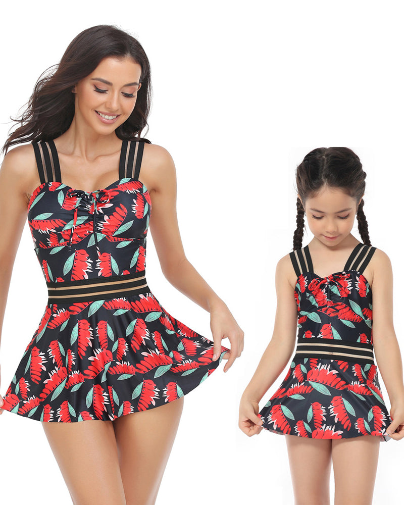 2023 Printed Parent-Child Bikini Cute Bathing Suit