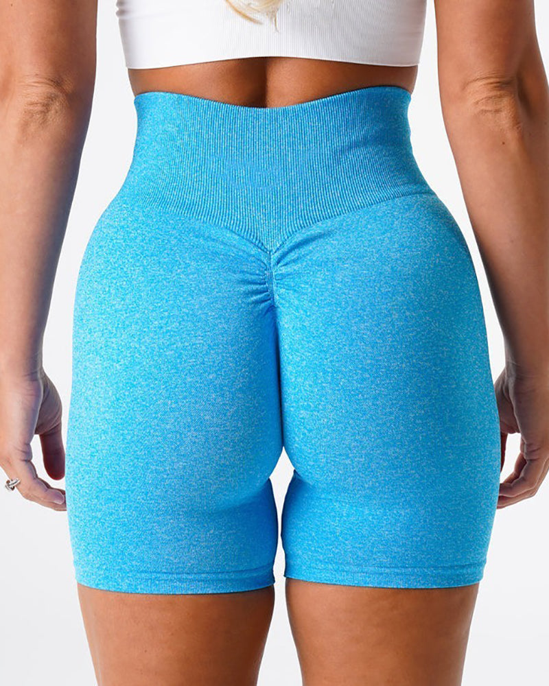 Women High Waist Hips Lift Yoga Sports Shorts S-L