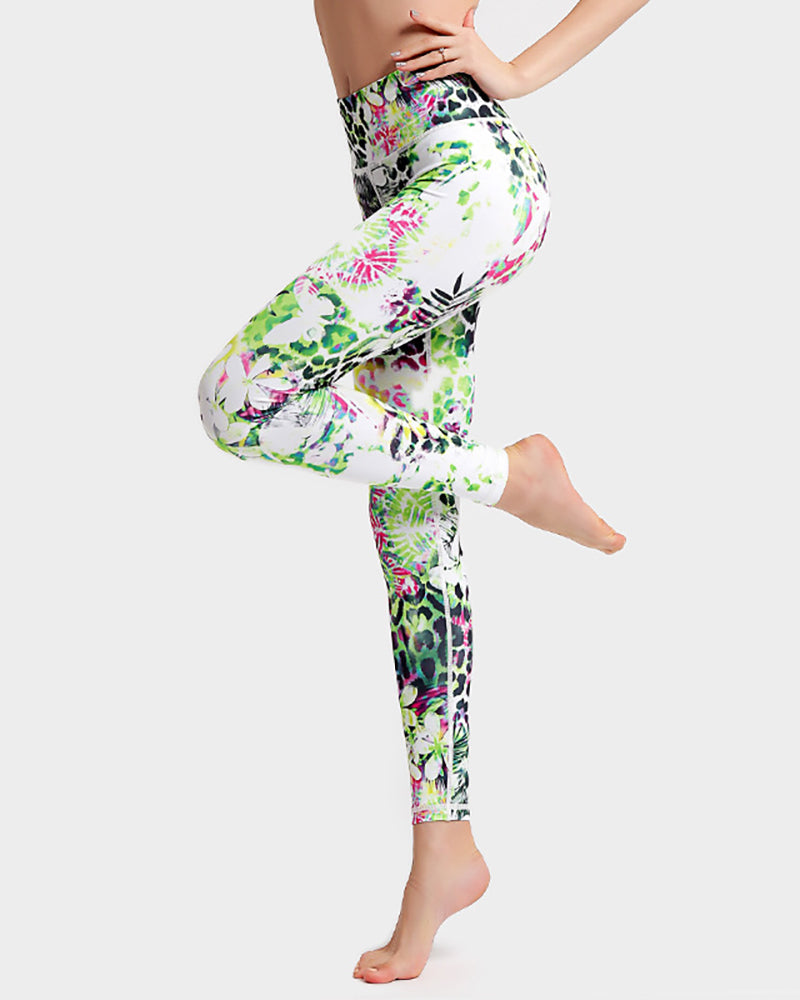 New Yoga Wear Tight High Waist Quick Dry Sports Fitness Printed Yoga Pants S-XL