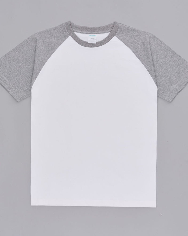 230g Fabric Raglan T-shirt Retro Heavy Raglan Cotton Color Contrast Short-sleeved T-shirt for Men and Women