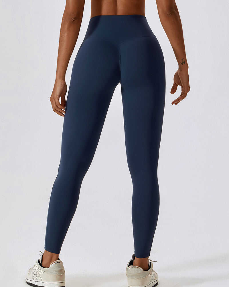 Quick-Drying Naked Feeling Lift Hips Yoga High Waist Running Pants Black Gray Coffee Blue Apricot S-XL