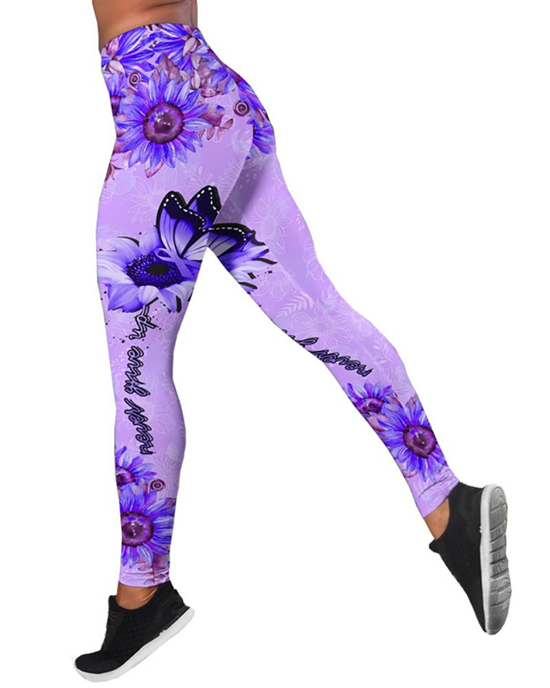 Women Casual Yoga Sport Pants Pink Black Skull Rose Print 3D Trousers Leggings