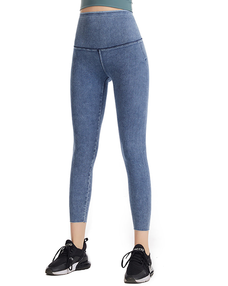 Jean Yoga Sports Slim Leggings Black Deep Gray Blue S-2XL