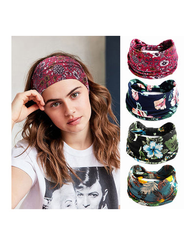 Bohemian Cashew Yoga Sports Headband Anti-perspirant Sweat-Absorbing Elastic Cotton Headband Women's Headwear Hair Accessories