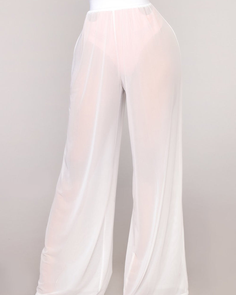 Loose Style Women Mesh Beach Pants