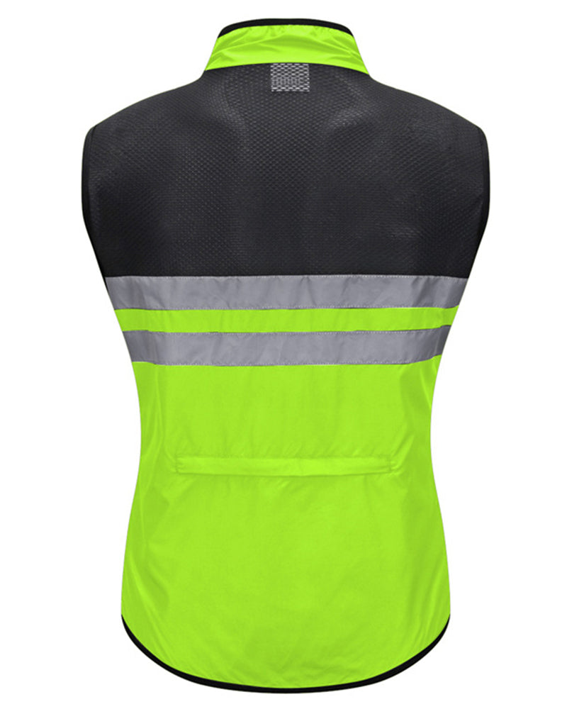 High Visibility Cycling Vest Reflective MTB Sleeveless Windproof Windbreaker Bike Bicycle Jersey Safety Vest Wind Coat