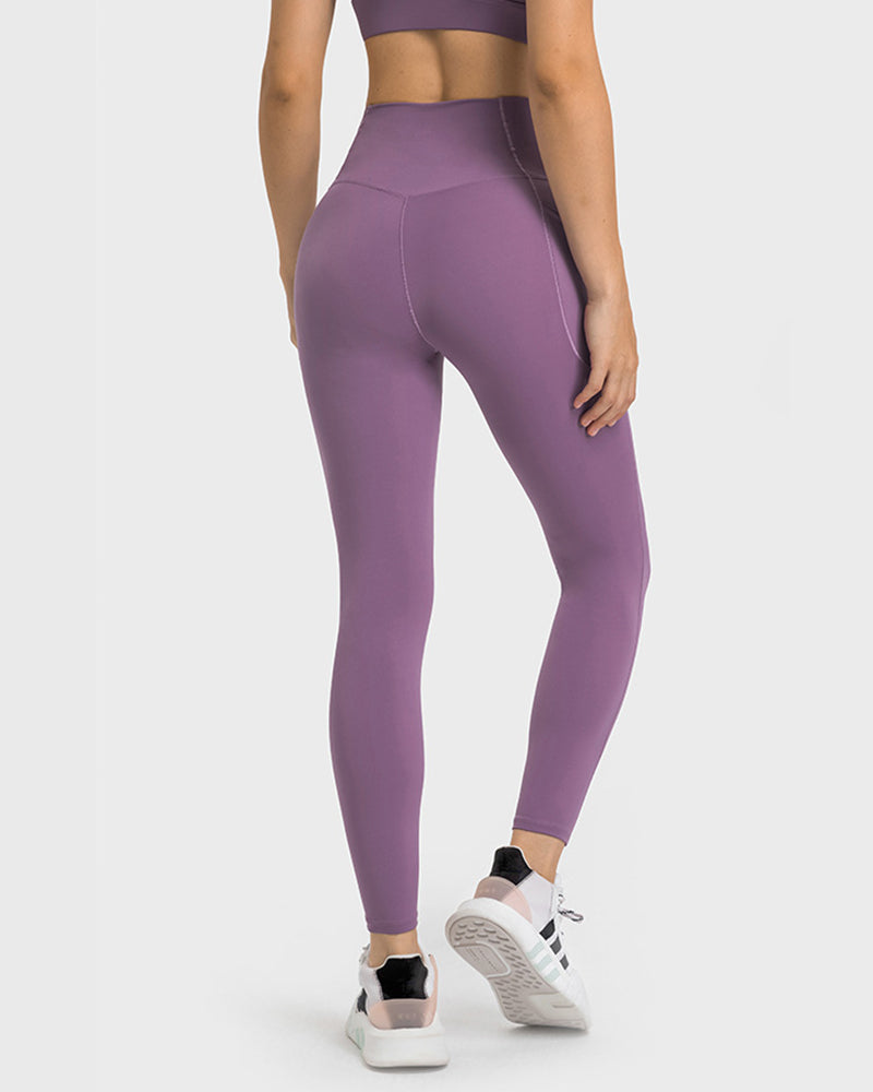 High Criss Waist Women Side Pocket Great Yoga Sport Pants 4-12