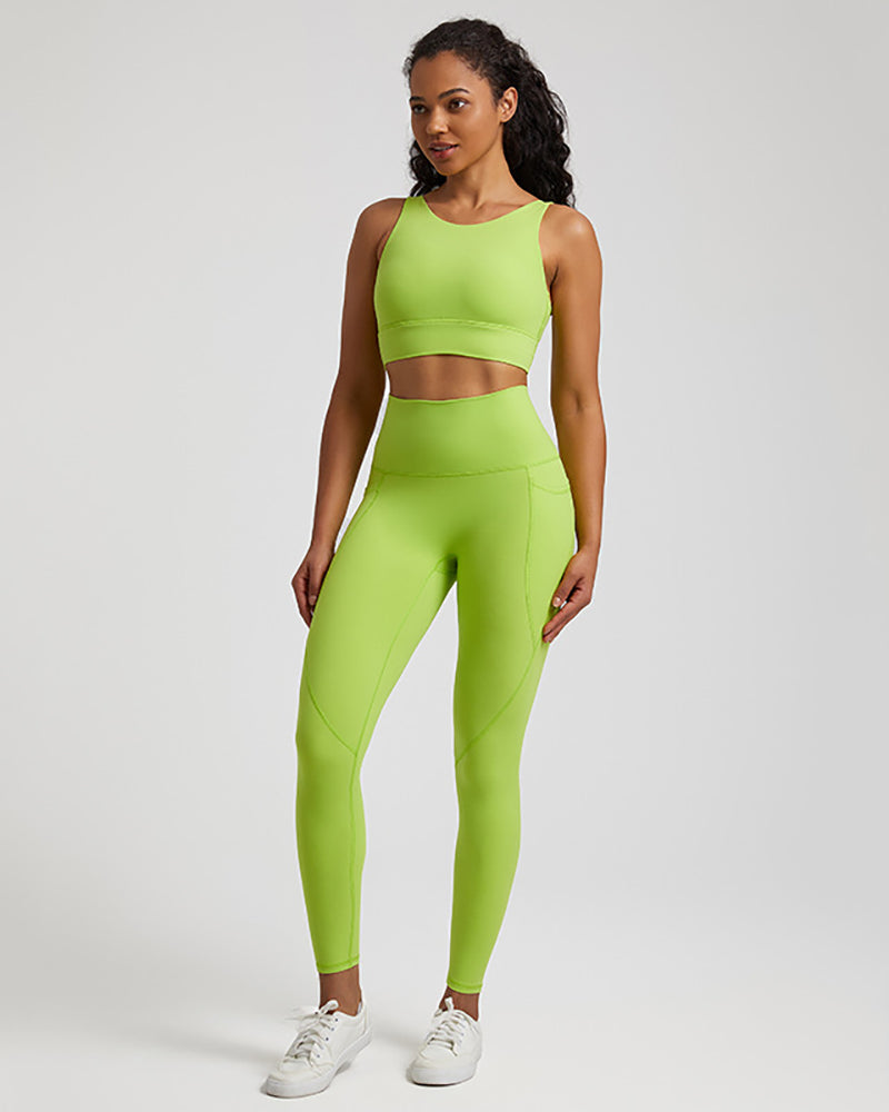 Presale(5-15days waiting) Women Sports Solid Color Sleeveless Pants Sets Yoga Two-piece Suits S-XL