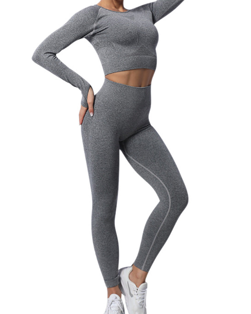 long sleeve Fitness Yoga Two-Piece Pants Sets