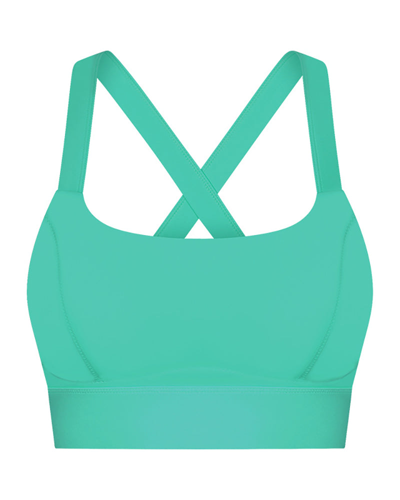 Newest Women Back Criss Cross High Elestic Yoga Sports Bra White Pink Orange Black Gray Cyan 4-12