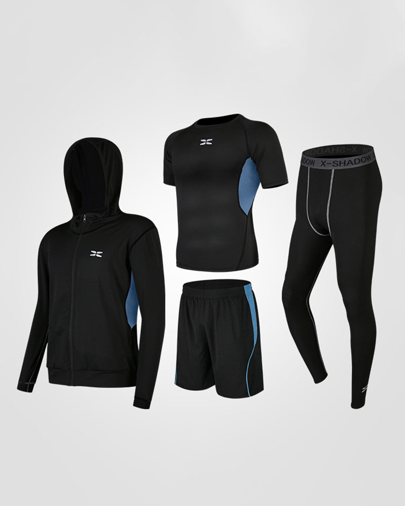 Mens Patchwork Casual Running Sports Training Sports Suits Active Wear S-3XL