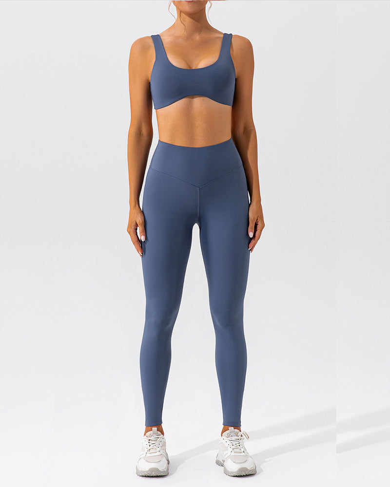 Women Sleeveless Solir Color Soft Comfortable Running Sports Bra S-XL