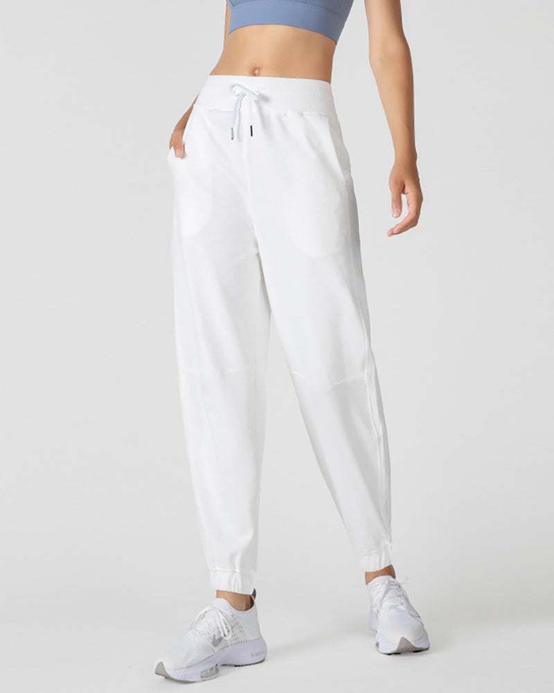 Cotton High Waist Loose Sports Joggers Pocket S-XL