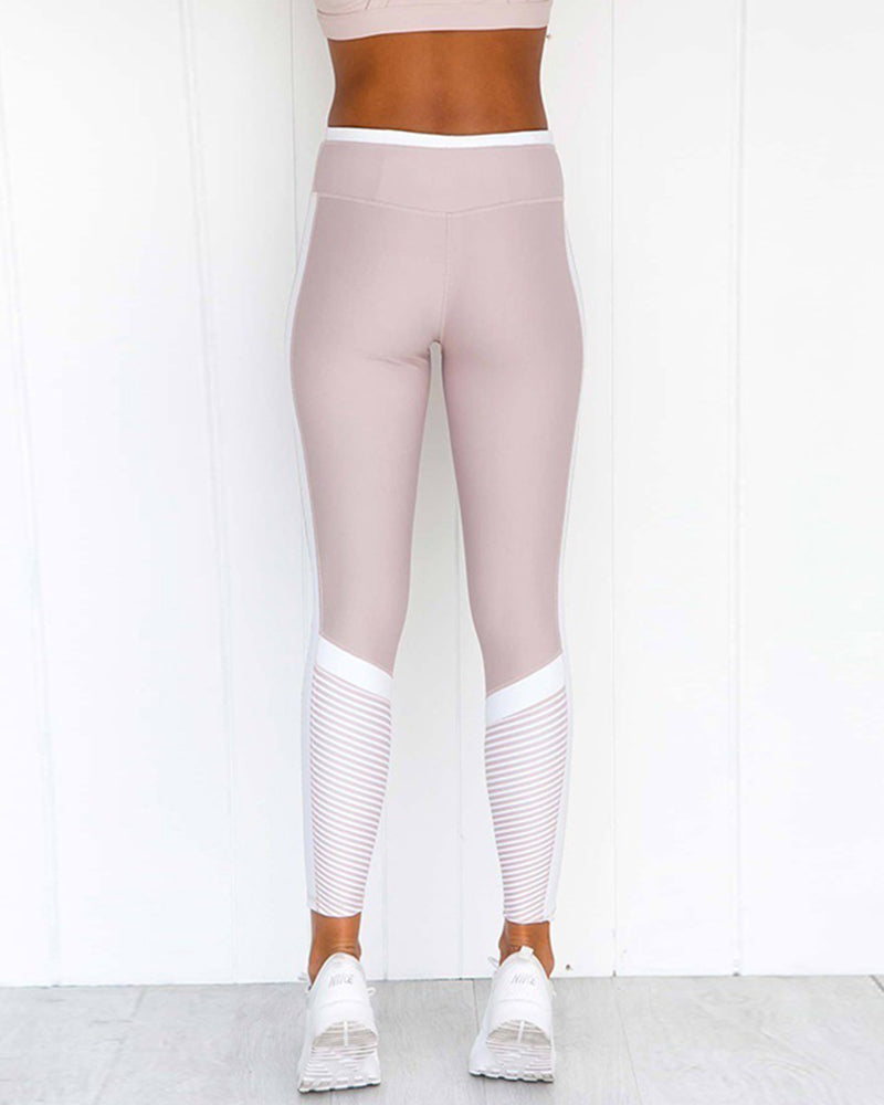 Geometric Stripes Printed Yoga Sports Pants High Waist Leggings