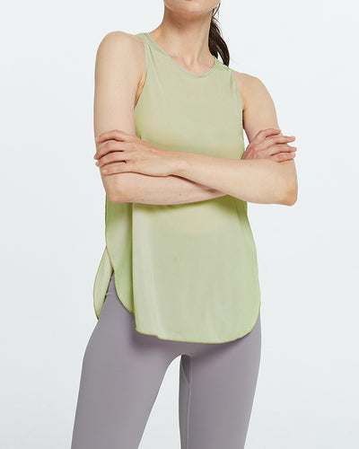 New New Solid Color Loose Yoga Vest Quick Dry Fitness Sports Top Women S-XL