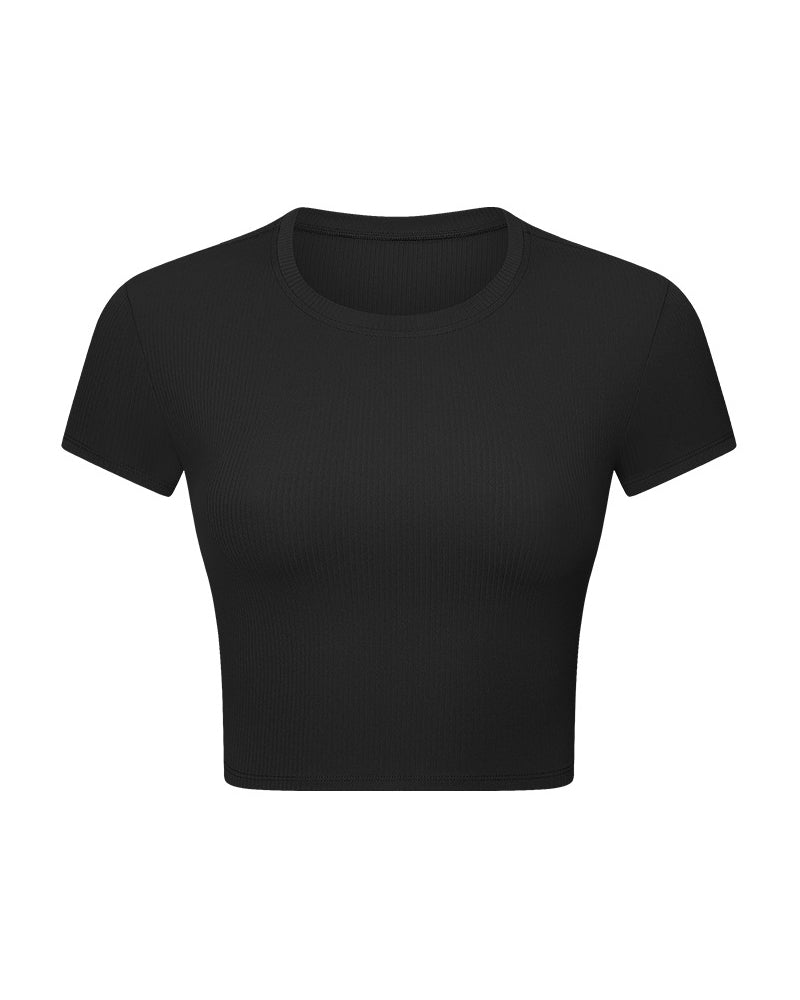 Women Short Sleeve O-Neck Slim Sports Yoga Tops 4-12