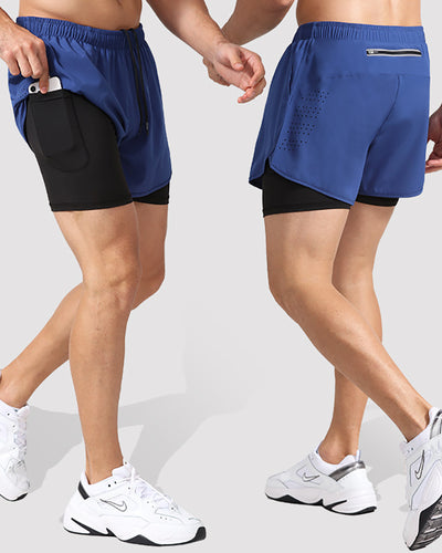 Summer Men's Loose Basketball Lined Sports Shorts S-2XL