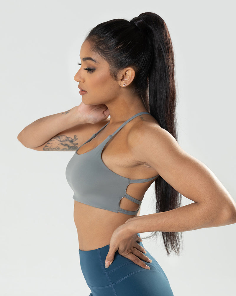 Women Solid Color Backless Yoga Sports Bra Beige Deep Gray Blue Brown Black S-XL