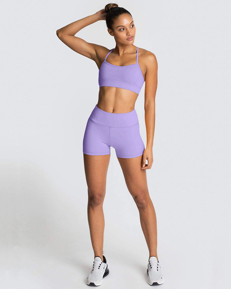 Summer New Color Women Adjust Strap Bra Shorts Sets Yoga Two-piece Sets XS-L