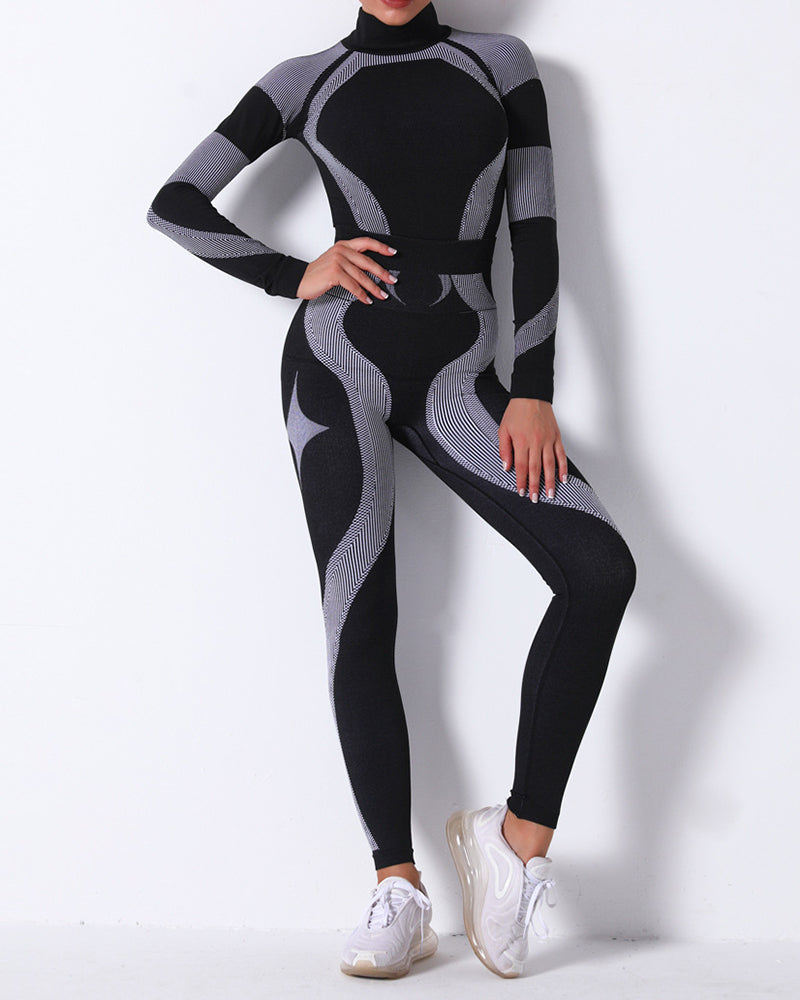 Women Yoga Suit for Fitness Dry Fit Sportswear Gym Set Women Long Sleeve T-shirt Leggings Sport Kit Unique Pants