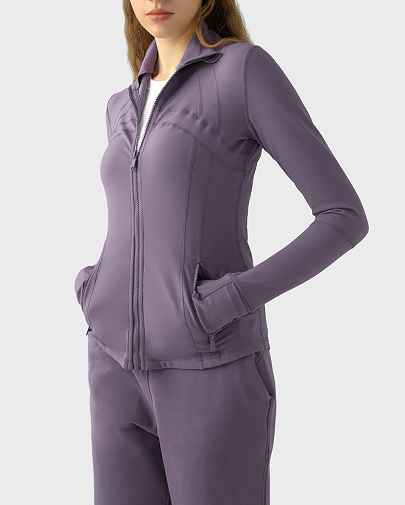 Lulu Feeling Autumn Slim Long Sleeve Outdoor Running Coat 2-12