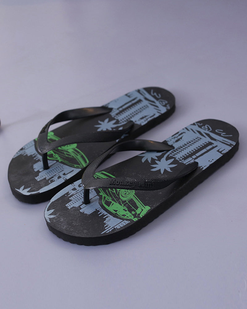 Coconut Palm Leaves Pattern Sandals for Men&